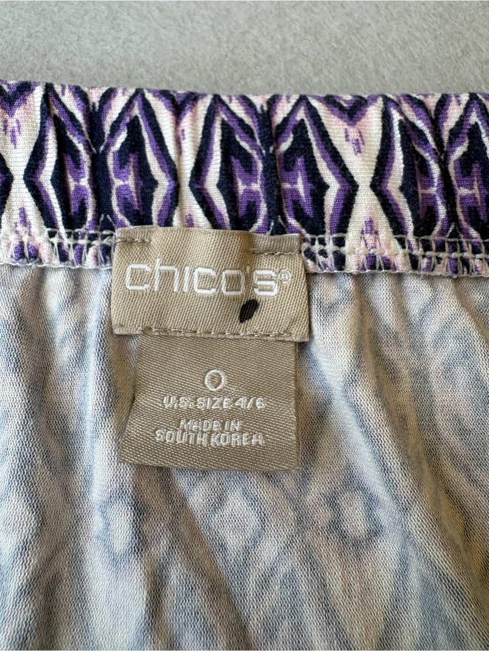 Chico's Maxi Skirt Vertical Geometric Stripes Elastic Waist Sz 4/6 (Chicos Sz 0) - Picture 5 of 7